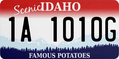 ID license plate 1A1010G