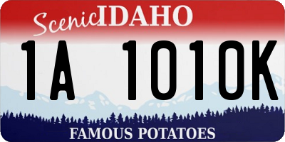 ID license plate 1A1010K