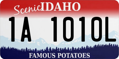 ID license plate 1A1010L