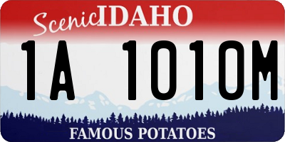 ID license plate 1A1010M