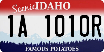 ID license plate 1A1010R