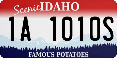 ID license plate 1A1010S