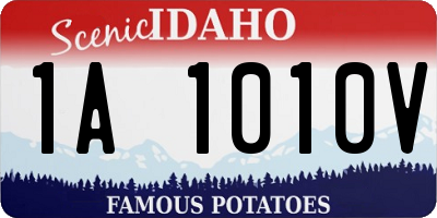 ID license plate 1A1010V