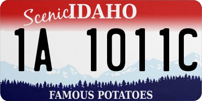 ID license plate 1A1011C