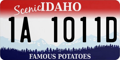 ID license plate 1A1011D