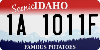 ID license plate 1A1011F