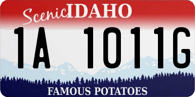 ID license plate 1A1011G