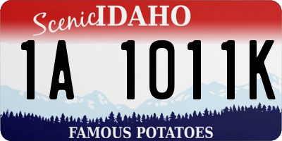 ID license plate 1A1011K