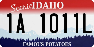 ID license plate 1A1011L