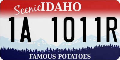 ID license plate 1A1011R