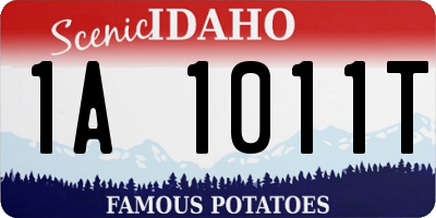 ID license plate 1A1011T