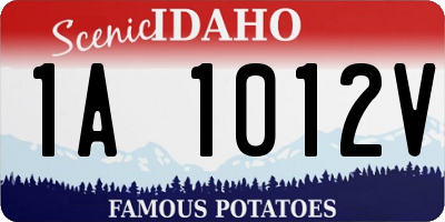 ID license plate 1A1012V