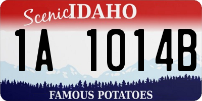 ID license plate 1A1014B