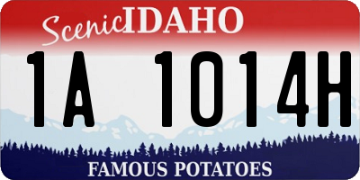 ID license plate 1A1014H