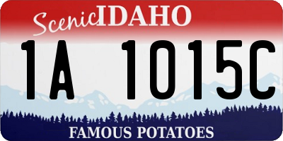 ID license plate 1A1015C