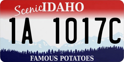ID license plate 1A1017C