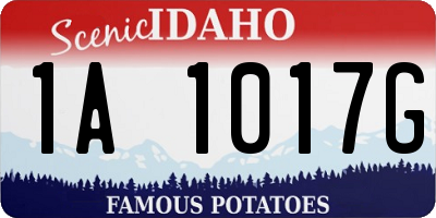 ID license plate 1A1017G