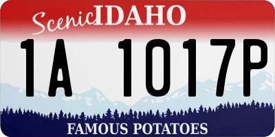 ID license plate 1A1017P