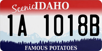 ID license plate 1A1018B