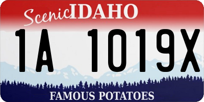 ID license plate 1A1019X