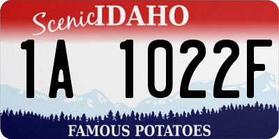 ID license plate 1A1022F