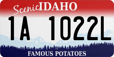 ID license plate 1A1022L