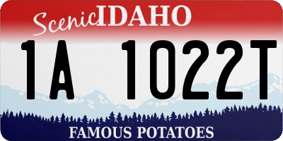 ID license plate 1A1022T