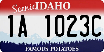 ID license plate 1A1023C