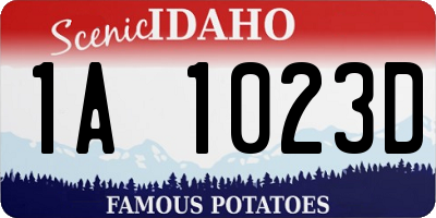 ID license plate 1A1023D