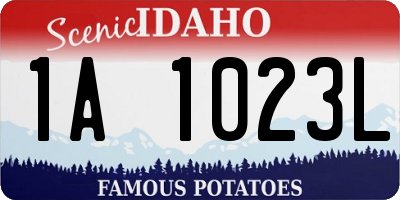 ID license plate 1A1023L