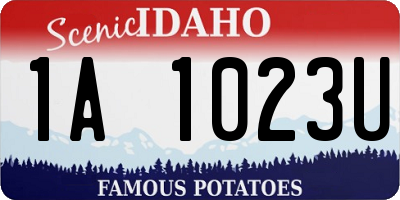 ID license plate 1A1023U