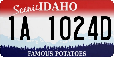 ID license plate 1A1024D