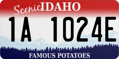 ID license plate 1A1024E