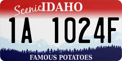 ID license plate 1A1024F