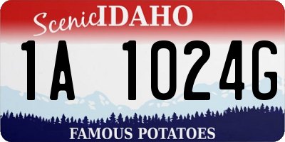 ID license plate 1A1024G