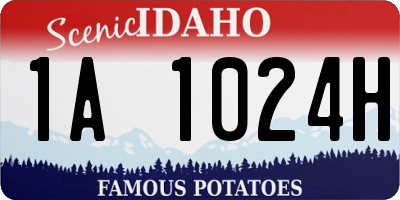 ID license plate 1A1024H