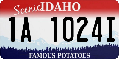 ID license plate 1A1024I