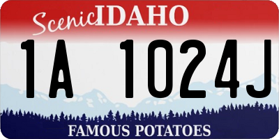 ID license plate 1A1024J