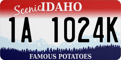 ID license plate 1A1024K