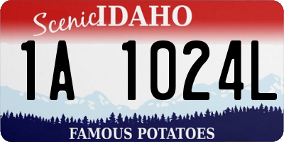 ID license plate 1A1024L