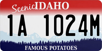 ID license plate 1A1024M