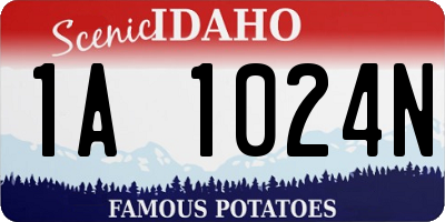 ID license plate 1A1024N