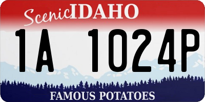 ID license plate 1A1024P