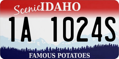 ID license plate 1A1024S