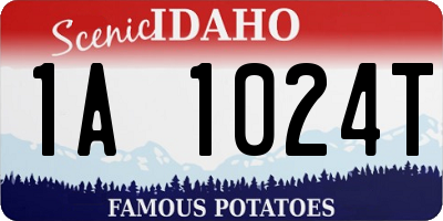 ID license plate 1A1024T