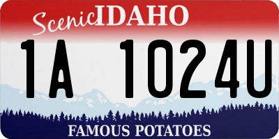 ID license plate 1A1024U