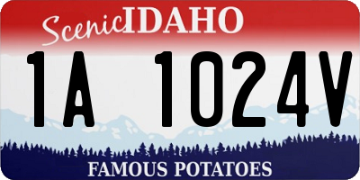 ID license plate 1A1024V