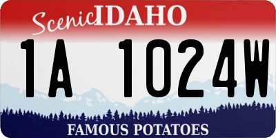 ID license plate 1A1024W