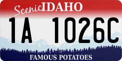 ID license plate 1A1026C