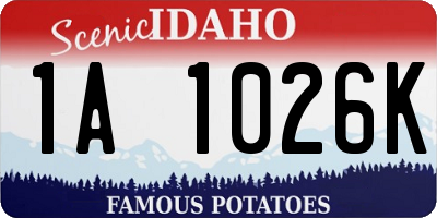 ID license plate 1A1026K